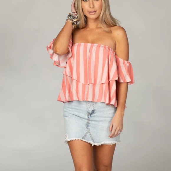 Buddy Love Laverne Off the Shoulder Top-Bubblegum - Picture 2 of 3